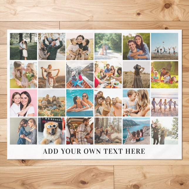 Simple Modern Personalized 24 Photo Collage Tablecloth (Creator Uploaded)