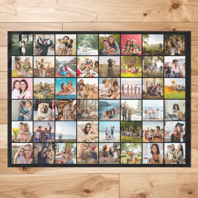 Simple Modern Personalized 48 Photo Collage Tablecloth (Creator Uploaded)