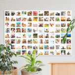 Simple Modern Personalized 96 Photo Collage Canvas Print<br><div class="desc">Create your own personalized photo collage poster featuring 96 of your favorite pictures.</div>
