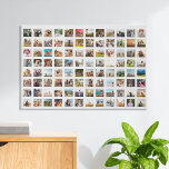 Simple Modern Personalized 96 Photo Collage Faux Canvas Print<br><div class="desc">Create your own personalized photo collage poster featuring 96 of your favorite pictures.</div>