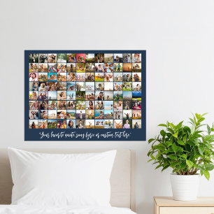 Simple Modern Personalized 96 Photo Collage Poster