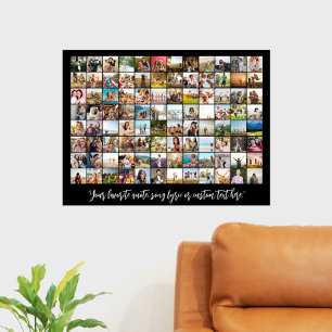 Simple Modern Personalized 96 Photo Collage Poster