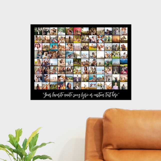 Simple Modern Personalized 96 Photo Collage Poster (Creator Uploaded)