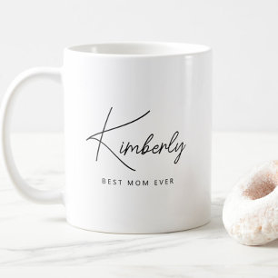 Simple Modern Personalized Best Mom Ever Coffee Mug