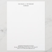 Simple modern personalized black and white letterhead (Front)