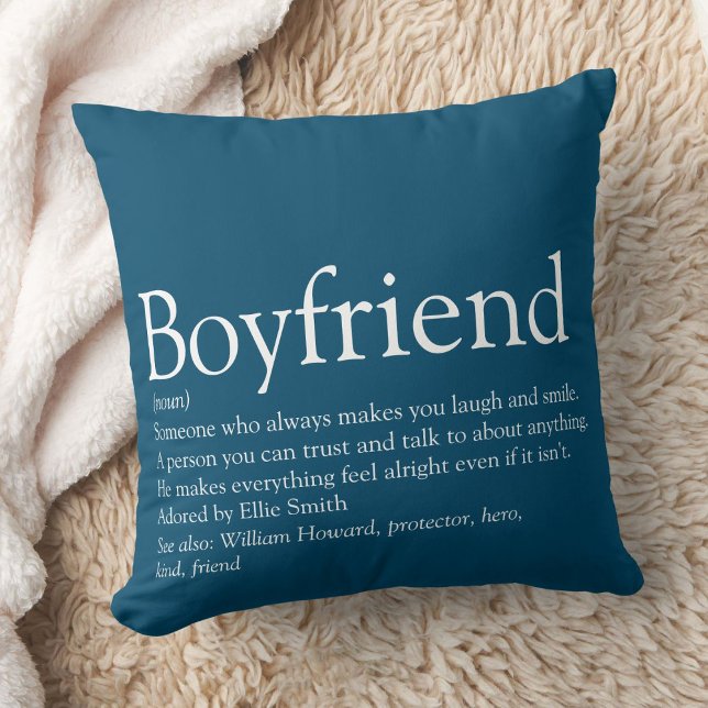 Simple Modern Personalized Boyfriend Definition Throw Pillow (Simple Modern Personalized Boyfriend Definition Throw Pillow)