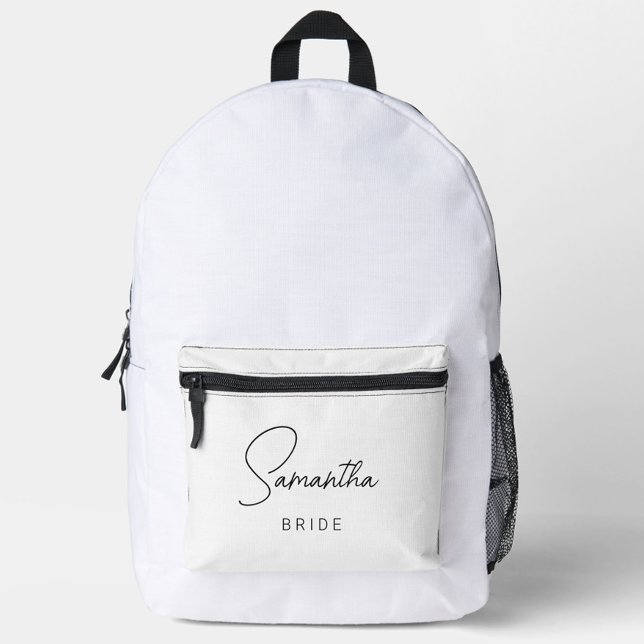 Simple Modern Personalized Bride Printed Backpack (Simple Modern Personalized Bride Backpack, Engagement Gift, Honeymoon, Newlywed Gift, Bachelorette)