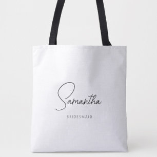 Simple Modern Personalized Bridesmaid Proposal Tote Bag