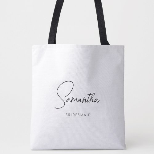 Simple Modern Personalized Bridesmaid Proposal Tote Bag