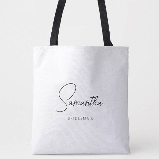 Simple Modern Personalized Bridesmaid Proposal Tote Bag (Personalized Bridesmaid Proposal Tote Bag with Name, Bachelorette Gifts, Wedding Party Gifts)