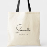Simple Modern Personalized Bridesmaid Proposal Tote Bag<br><div class="desc">Looking for a chic, trendy, yet simple gift for your Bridesmaids? These modern tote bags are a practical gift that they can use even after your wedding day! All text, including title and script names, can be changed. You can change the title to fit your wedding party! (ex. Bridesmaid, Maid...</div>