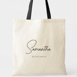 Simple Modern Personalized Bridesmaid Proposal Tote Bag