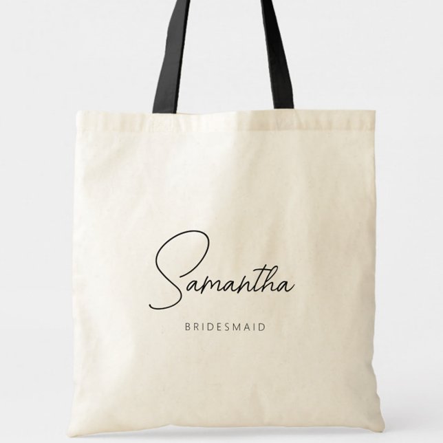 Simple Modern Personalized Bridesmaid Proposal Tote Bag (Personalized Bridesmaid Proposal Tote Bag, Wedding Bridal Party Gifts, Bachelorette Favors)