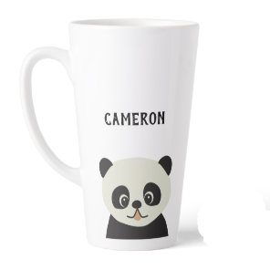 Simple modern Personalized Cute panda cartoon Latte Mug