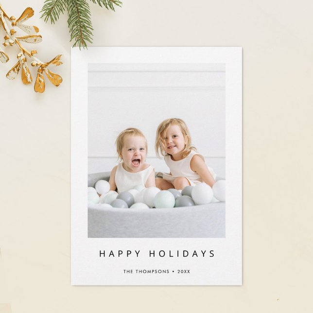 Simple Modern Personalized Holiday Photo Card (Creator Uploaded)