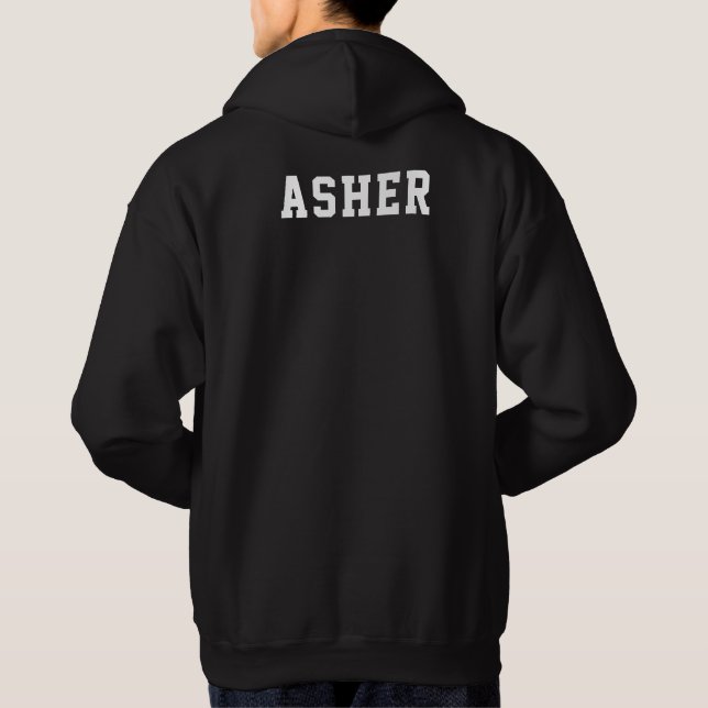 Simple Modern Personalized Monogrammed  Hoodie (Back)