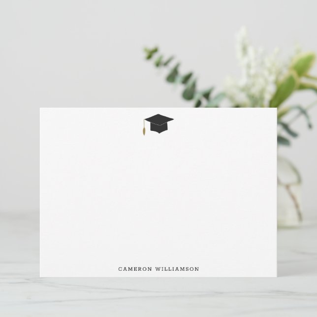 Simple Modern Personalized Name Graduation Thank You Card (Standing Front)