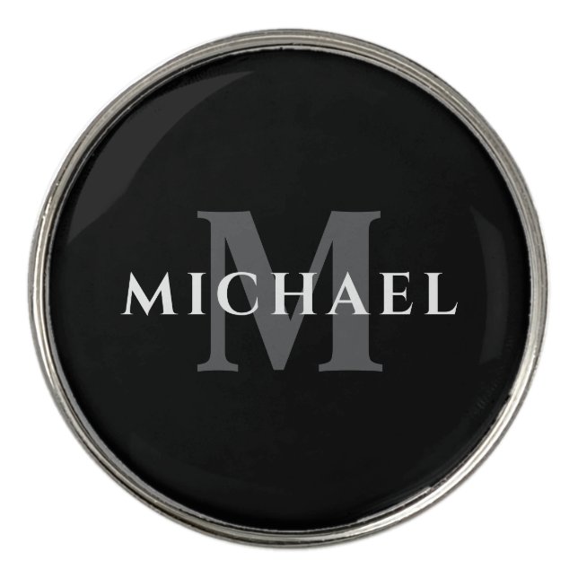 Simple Modern Personalized Name Initial Monogram Golf Ball Marker (Front)