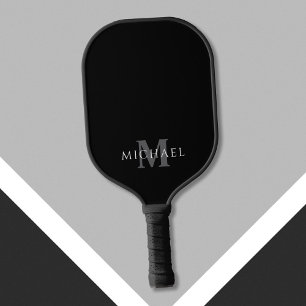 Simple Modern Personalized Name Initial Monogram Pickleball Paddle