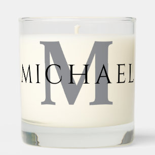 Simple Modern Personalized Name Initial Monogram Scented Candle