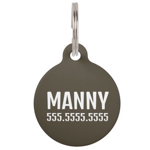 Simple  Modern Personalized Pet Details  QR Code Pet ID Tag