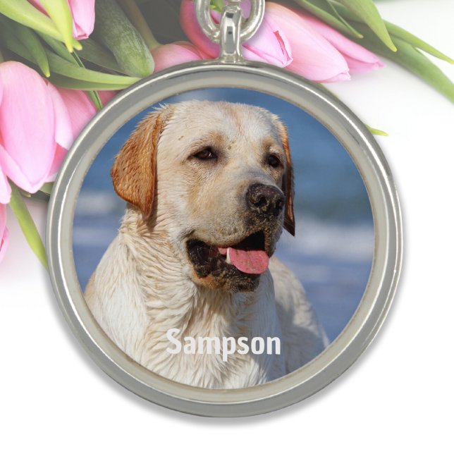 Simple Modern Personalized Pet Dog Kids Photo  Charm (Creator Uploaded)