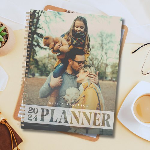 Simple Modern Personalized Photo  2024 Overlay  Planner