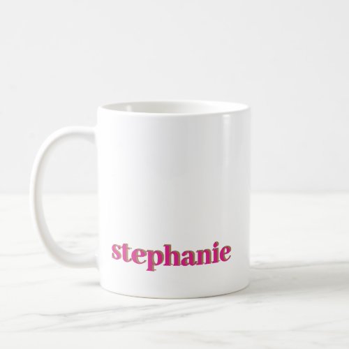 Simple Modern Personalized Pink Coffee Mug