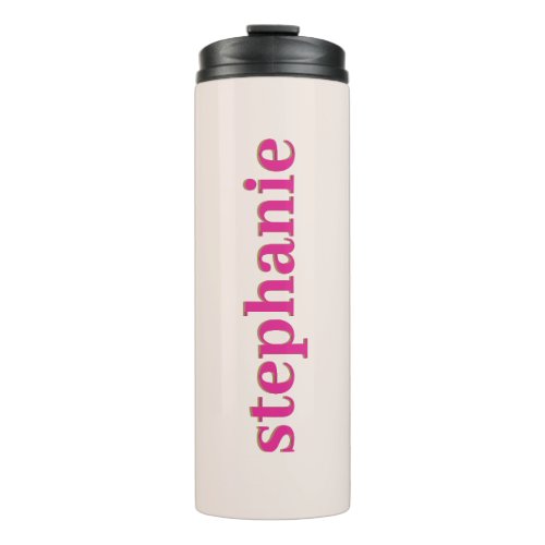 Simple Modern Personalized Pink Thermal Tumbler