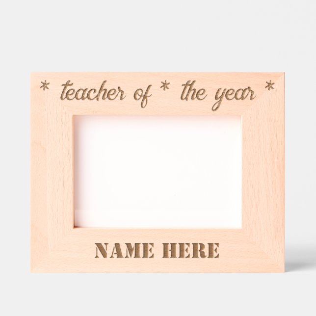 Simple Modern Personalized Teacher of the Year Engraved Frames (Front)