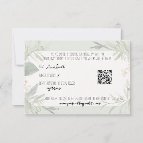 Simple  Modern Personalized Wedding RSVP Card