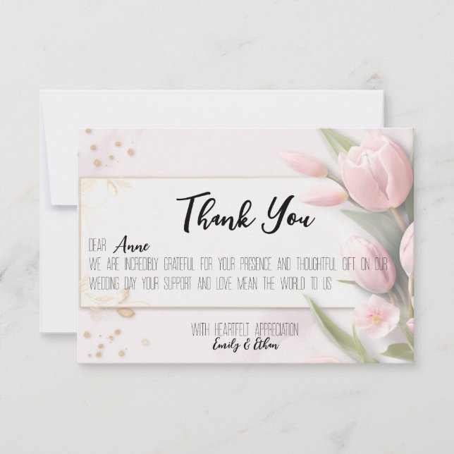 Simple & Modern Personalized Wedding Thank You Car Card (Front)