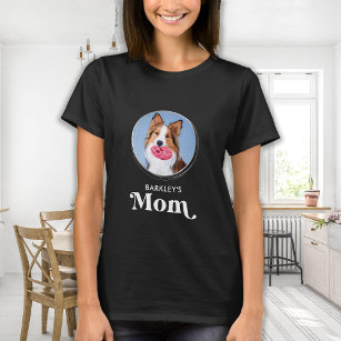 Simple Modern Pet Mom Custom Dog Photo T-Shirt