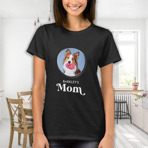 Simple Modern Pet Mom Custom Dog Photo T_Shirt