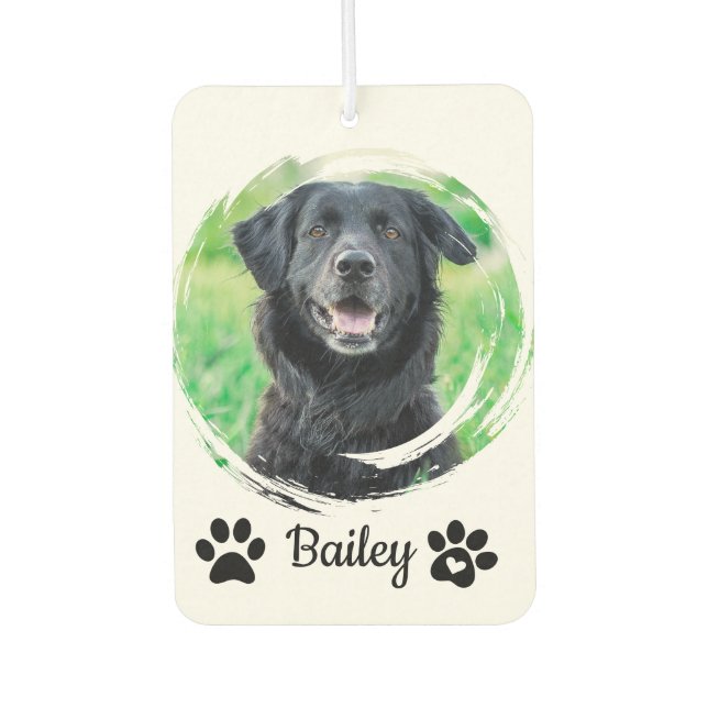 Simple Modern Pet Photo Name  Air Freshener (Front)