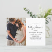 Simple Modern Photo Baby Shower Invitation (Standing Front)