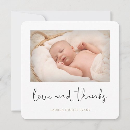 Simple Modern Photo Baby Shower Thank You Card
