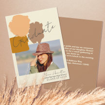 Simple Modern Photo Boho Terracotta Graduation