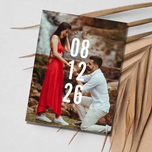 Simple Modern Photo Budget Wedding Save the Date Announcement Postcard