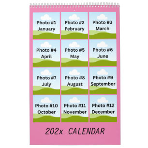 Simple Modern Photo Collage Minimalist Custom 2026 Calendar