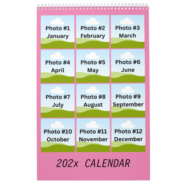 Simple Modern Photo Collage Minimalist Custom 2026 Calendar (Cover)