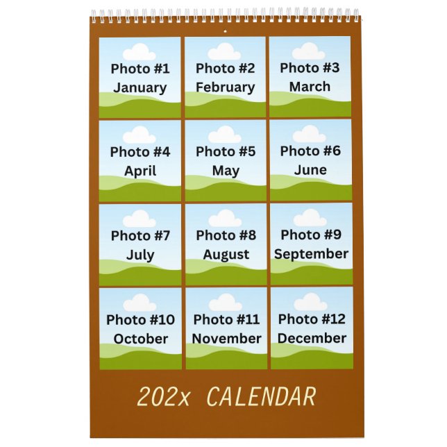 Simple Modern Photo Collage Minimalist Custom 2026 Calendar (Cover)