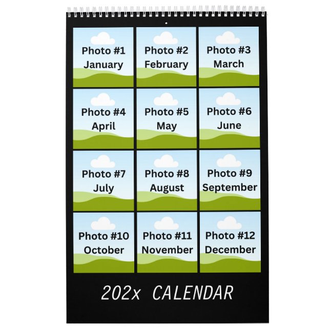 Simple Modern Photo Collage Minimalist Custom 2026 Calendar (Cover)