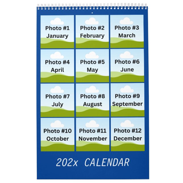 Simple Modern Photo Collage Minimalist Custom Calendar (Cover)