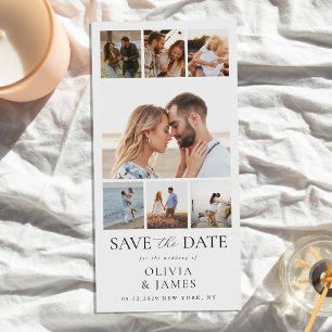 Simple Modern Photo Collage Wedding Save The Date