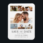 Simple Modern Photo Collage Wedding Save the Date Magnet<br><div class="desc">Create your own wedding save the date photo magnet featuring your favorite pictures. Add your names and details to an elegant minimalist typography design alongside a simple photo collage grid.</div>