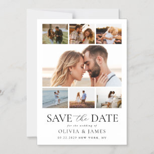 Simple Modern Photo Collage Wedding Save the Date Magnetic Invitation