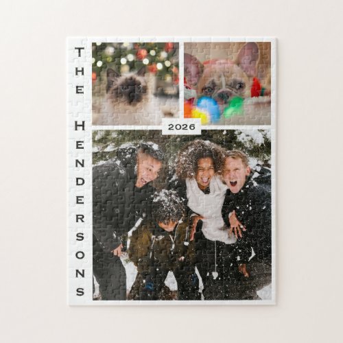 Simple Modern Photo Collage with White Background Jigsaw Puzzle