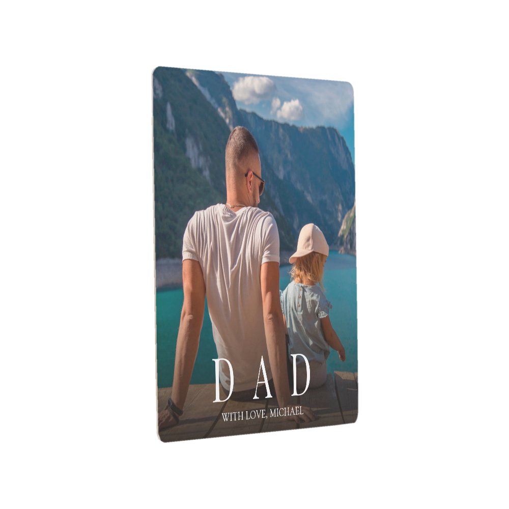 Discover Simple Modern Photo Dad Family Minimalist Custom Metal Print
