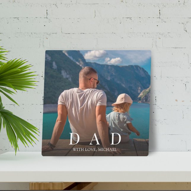 Simple Modern Photo Dad Family Minimalist Custom Metal Print (Creator Uploaded)